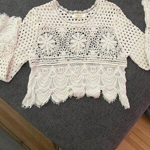 Rebellion Cream Crochet Lace Top